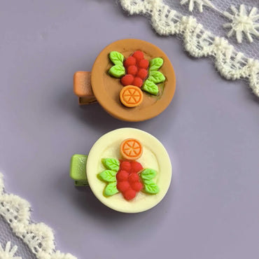 Girl'S Cute Funny Fruit Alloy Plastic Epoxy Resin Hair Clip