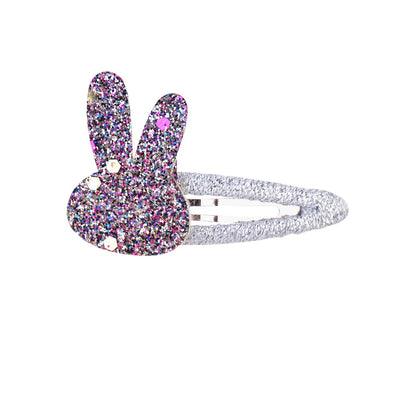 Girl'S Cute Rabbit Flower Non-Woven Bronzing Glitter Hair Clip