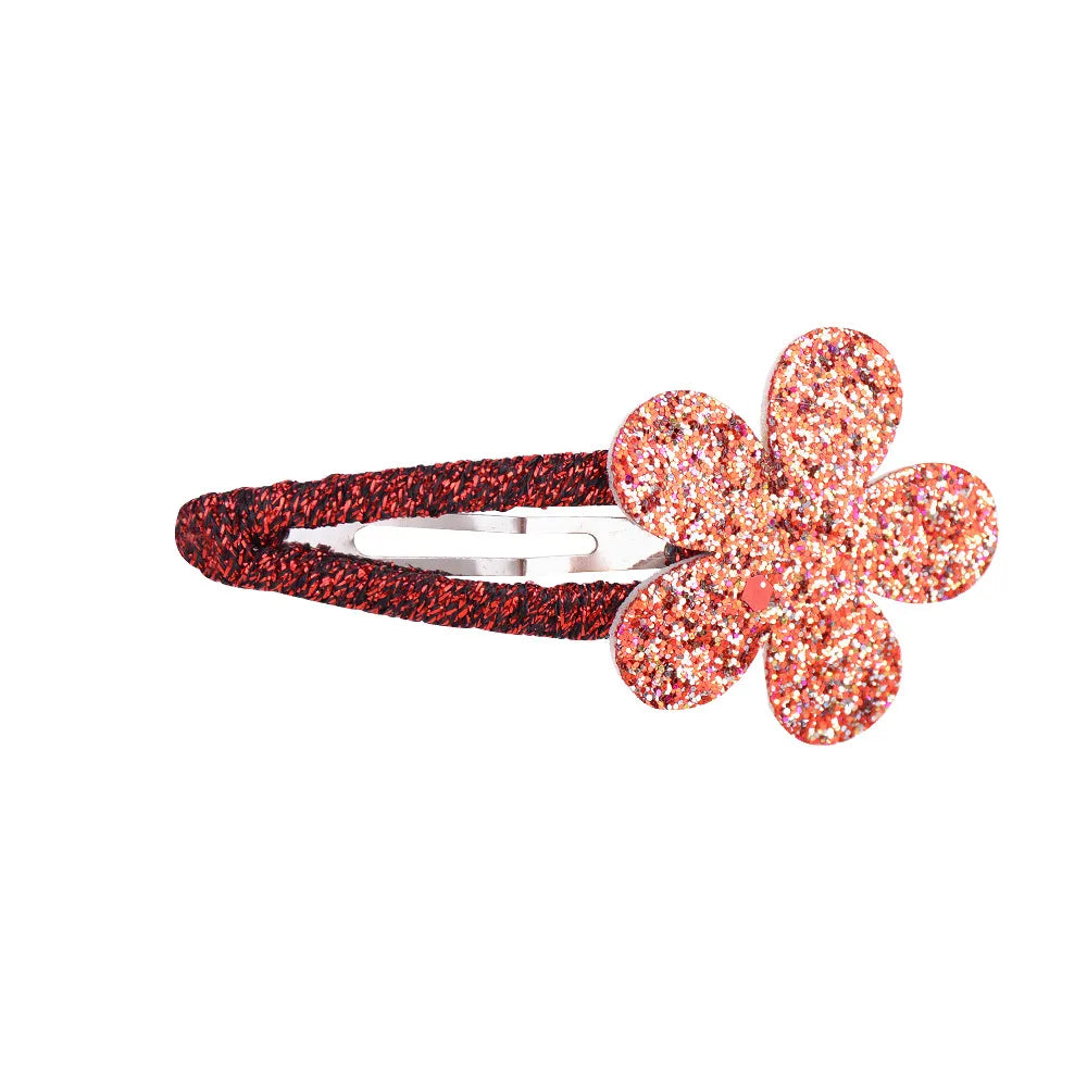 Girl'S Cute Rabbit Flower Non-Woven Bronzing Glitter Hair Clip