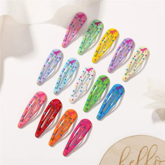 Girl'S Cute Sweet Animal Heart Shape Metal Epoxy Stoving Varnish Plating Hair Clip