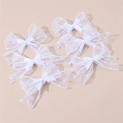 Girl'S Cute Sweet Bow Knot Cloth Ribbon Hair Clip