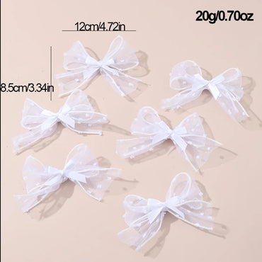 Girl'S Cute Sweet Bow Knot Cloth Ribbon Hair Clip