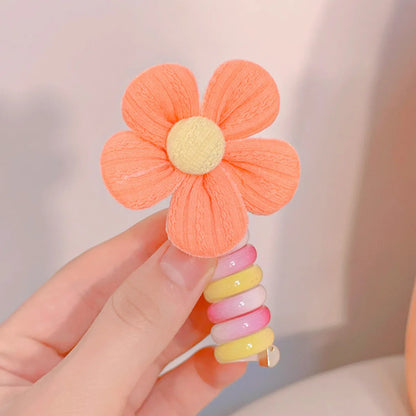 Girl'S IG Style Sweet Flower Bow Knot Cloth Rubber Hair Tie