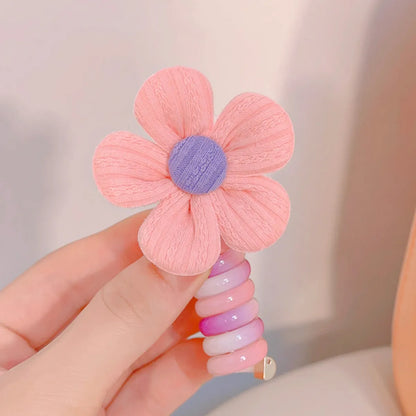 Girl'S IG Style Sweet Flower Bow Knot Cloth Rubber Hair Tie