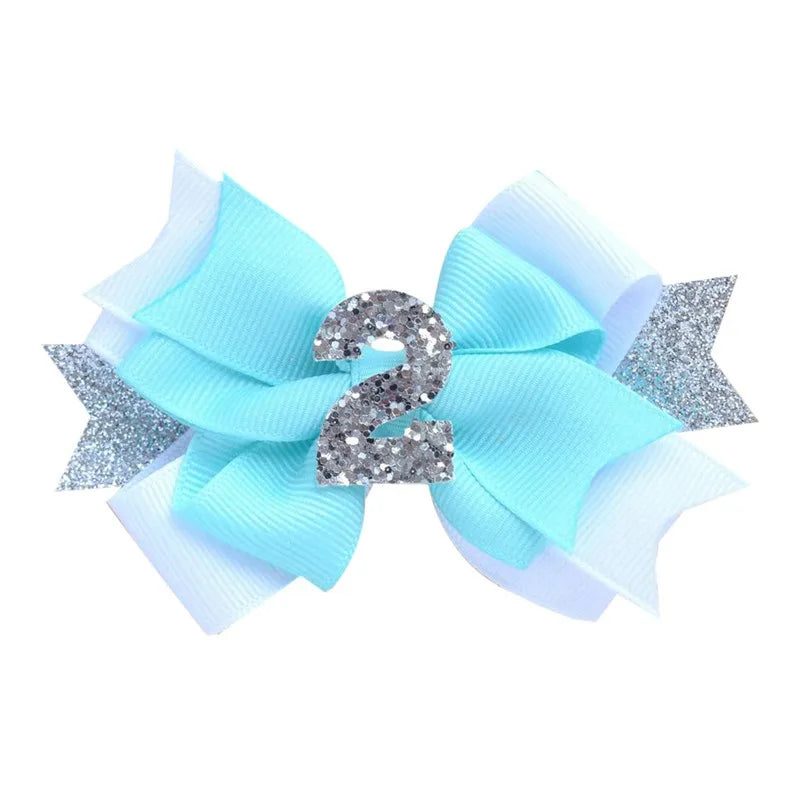 Girl'S IG Style Sweet Number Bow Knot Cloth Hair Clip