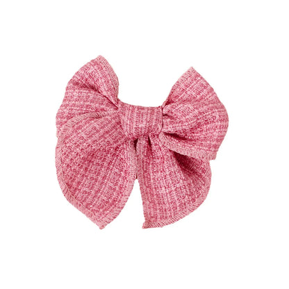 Girl'S IG Style Sweet Plaid Bow Knot Cloth Hair Clip