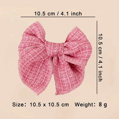 Girl'S IG Style Sweet Plaid Bow Knot Cloth Hair Clip