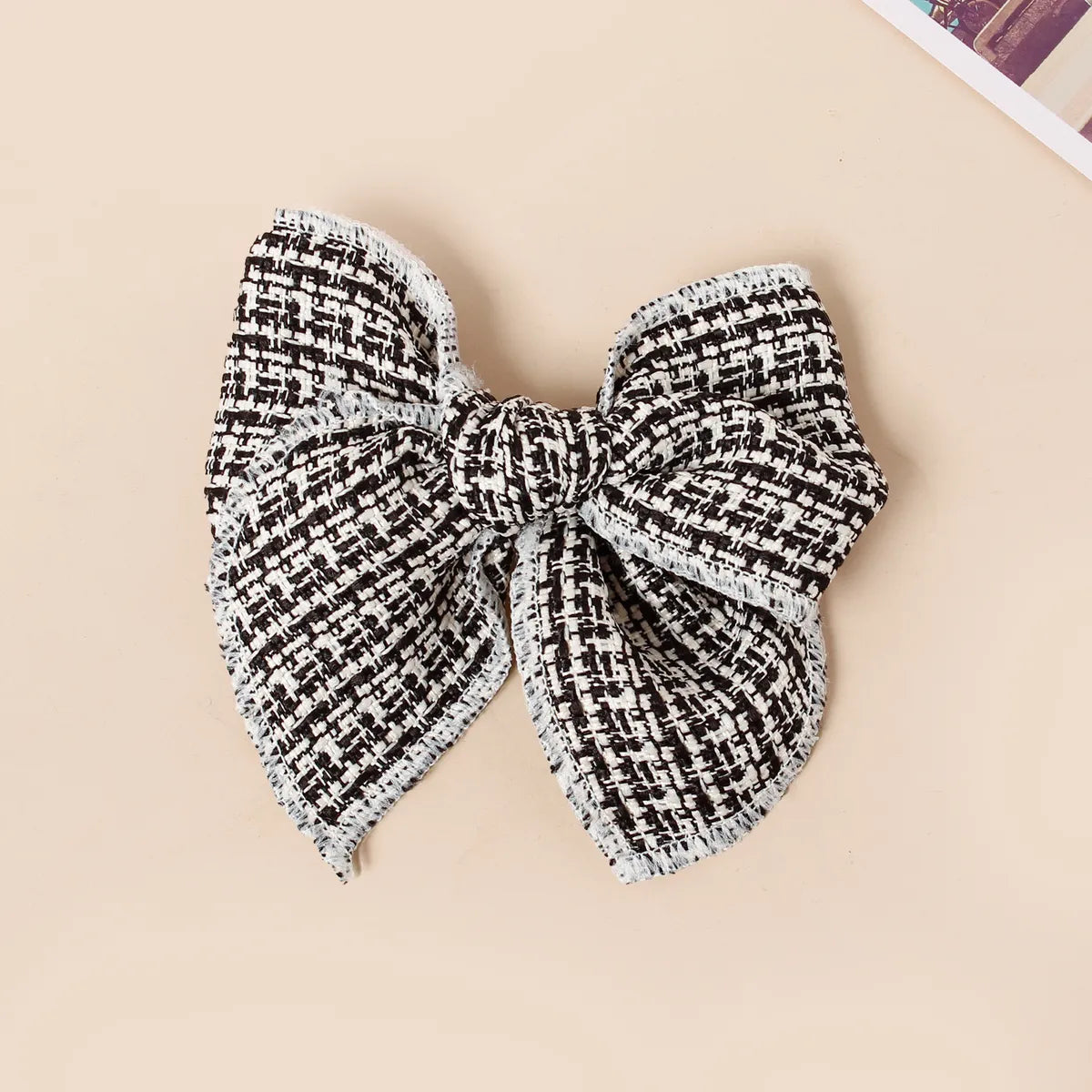 Girl'S IG Style Sweet Plaid Bow Knot Cloth Hair Clip