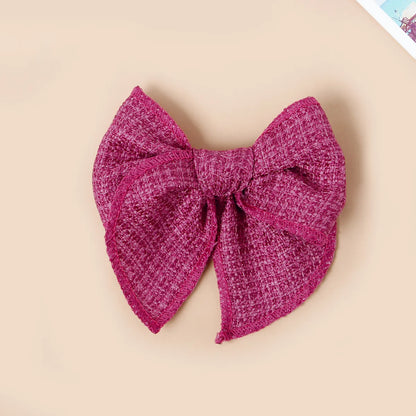 Girl'S IG Style Sweet Plaid Bow Knot Cloth Hair Clip