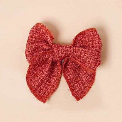 Girl'S IG Style Sweet Plaid Bow Knot Cloth Hair Clip