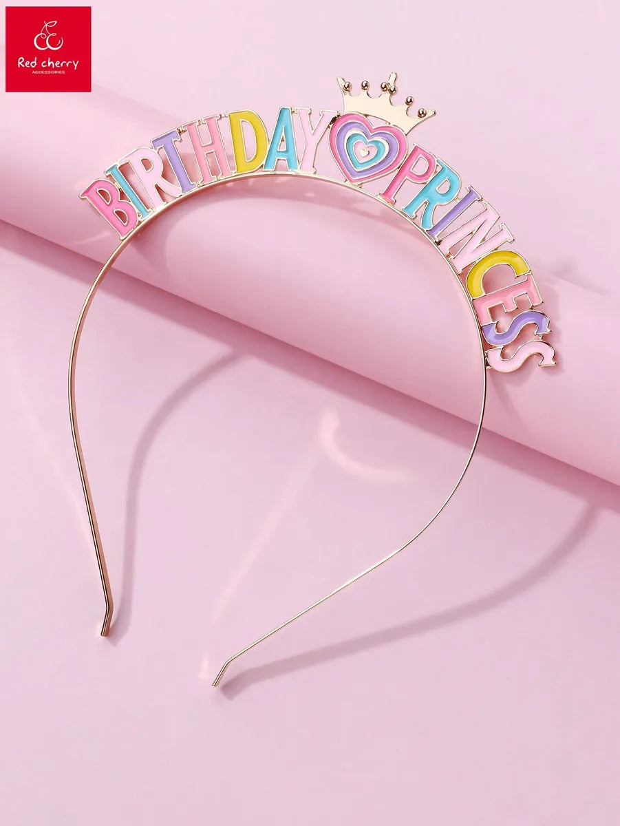 Girl'S Princess Cute Letter Zinc Alloy Plating Hair Band