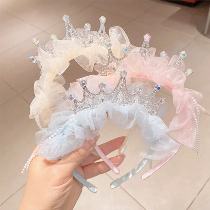 Girl'S Simple Style Classic Style Crown Cloth Hair Band