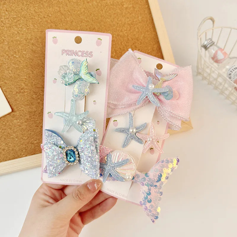 Girl'S Sweet Fish Tail Cloth Hair Clip