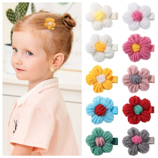 Girl'S Sweet Flower Plush Hair Clip