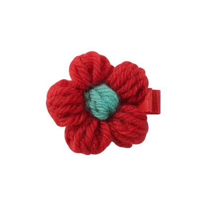 Girl'S Sweet Flower Plush Hair Clip