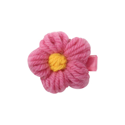 Girl'S Sweet Flower Plush Hair Clip