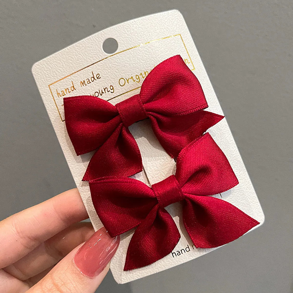 Girl'S Sweet Korean Style Bow Knot Cloth Metal Hair Clip