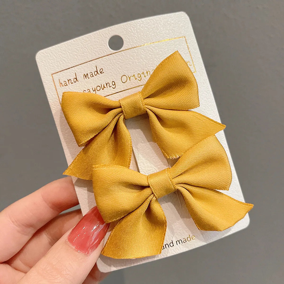 Girl'S Sweet Korean Style Bow Knot Cloth Metal Hair Clip