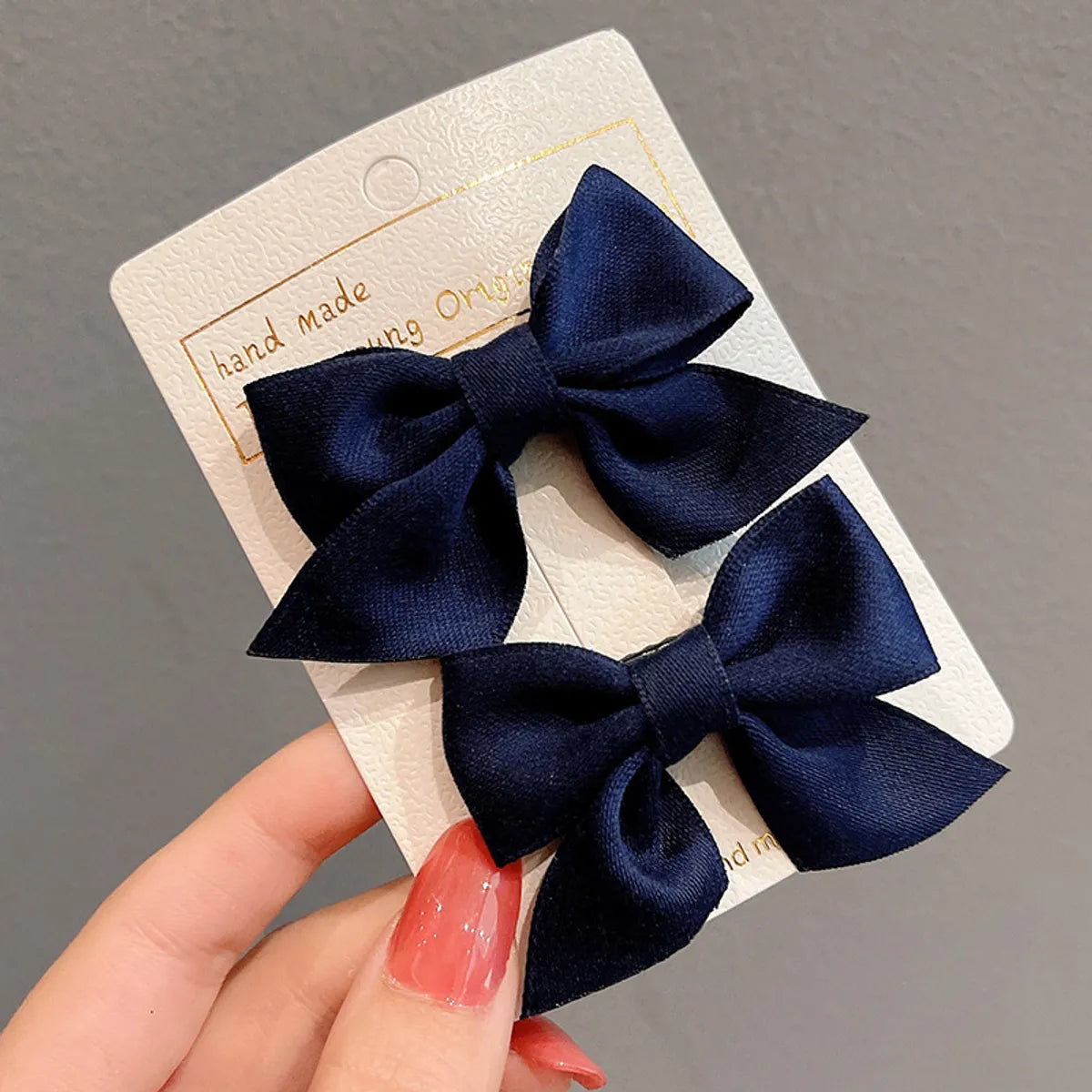 Girl'S Sweet Korean Style Bow Knot Cloth Metal Hair Clip