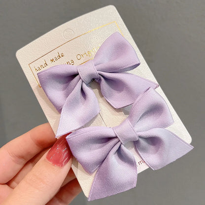 Girl'S Sweet Korean Style Bow Knot Cloth Metal Hair Clip