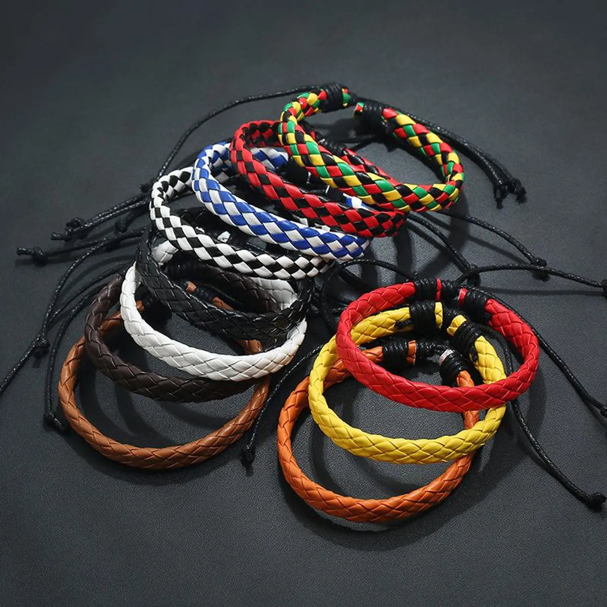 Fashion Geometric Pu Leather No Inlaid Unisex Bracelets