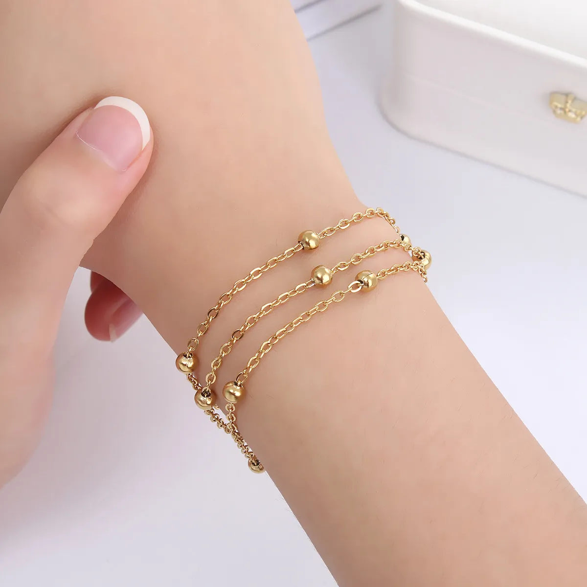 Glam Bell 304 Stainless Steel 18K Gold Plated Bracelets In Bulk