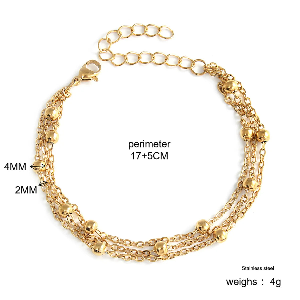 Glam Bell 304 Stainless Steel 18K Gold Plated Bracelets In Bulk