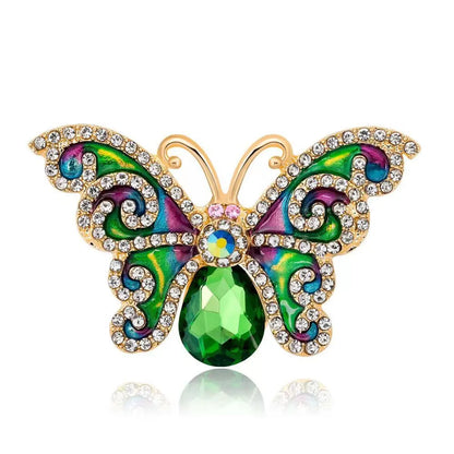 Glam Butterfly Alloy Inlay Rhinestones Unisex Brooches