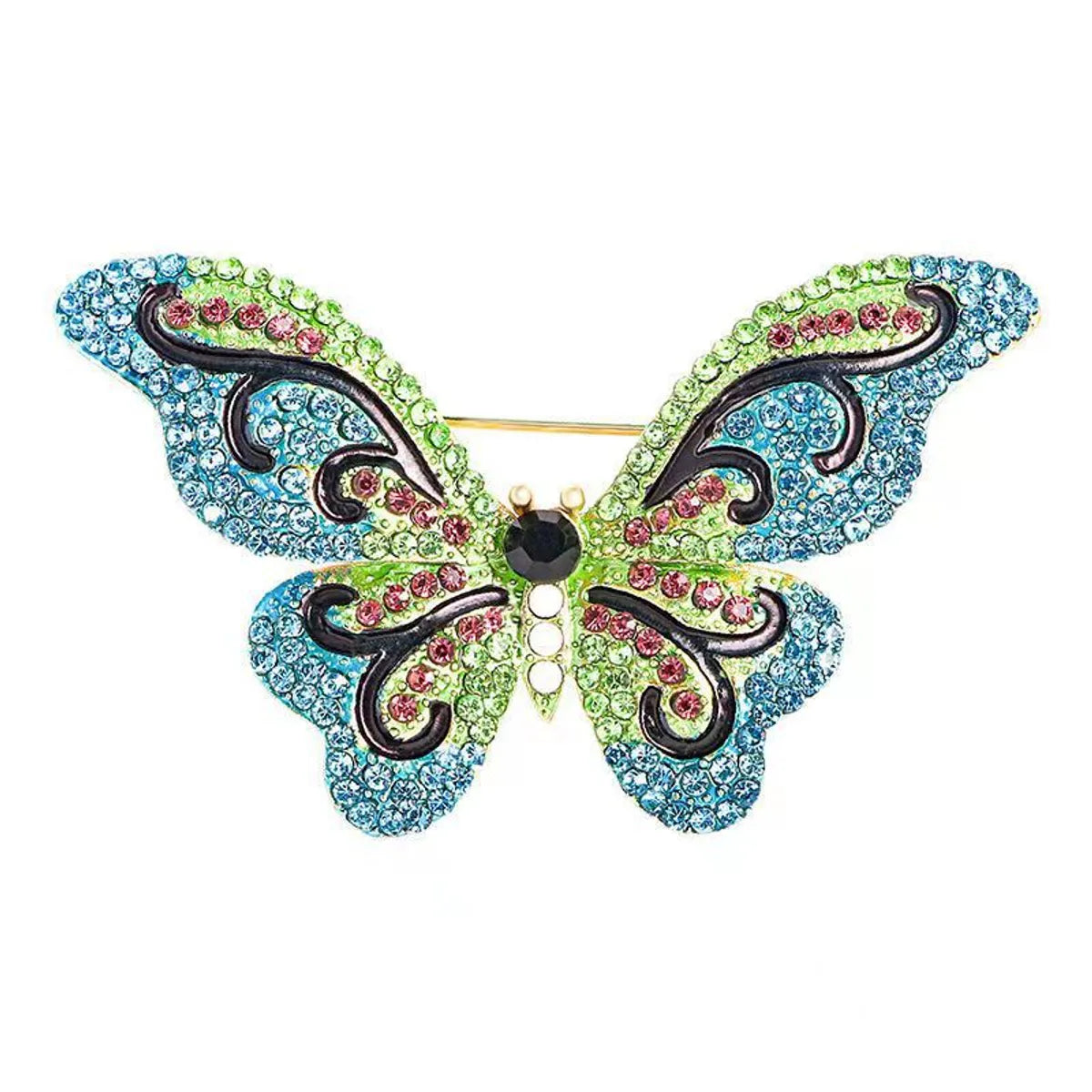 Glam Butterfly Alloy Inlay Rhinestones Unisex Brooches