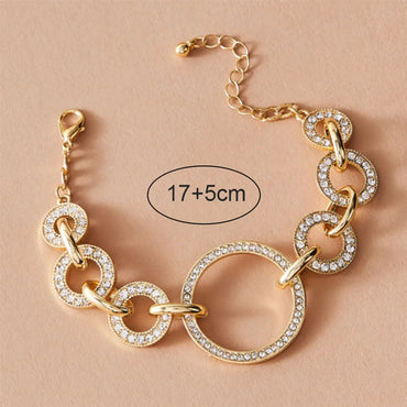 Glam Circle Alloy Inlay Rhinestones Women's Bracelets