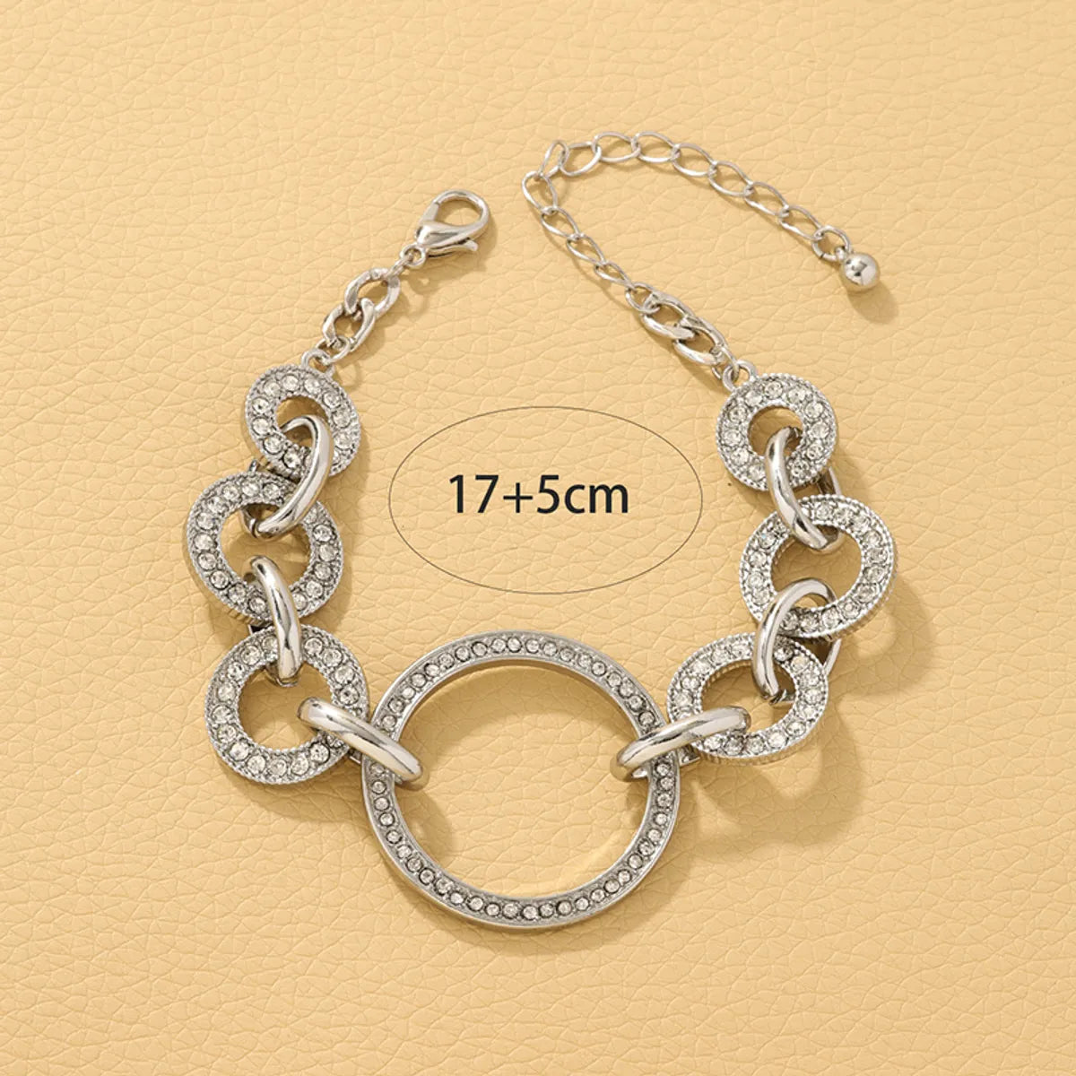 Glam Circle Alloy Inlay Rhinestones Women's Bracelets