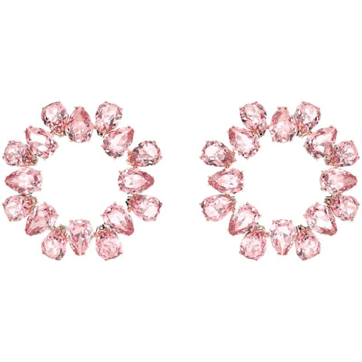 Glam Circle Water Droplets Alloy Inlay Artificial Crystal Women's Earrings