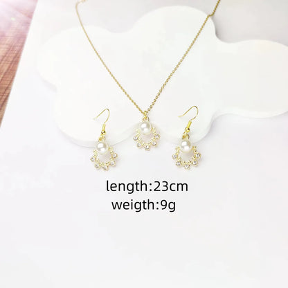 Glam Cute Bridal Solid Color Alloy Inlay Zircon Women'S Jewelry Set