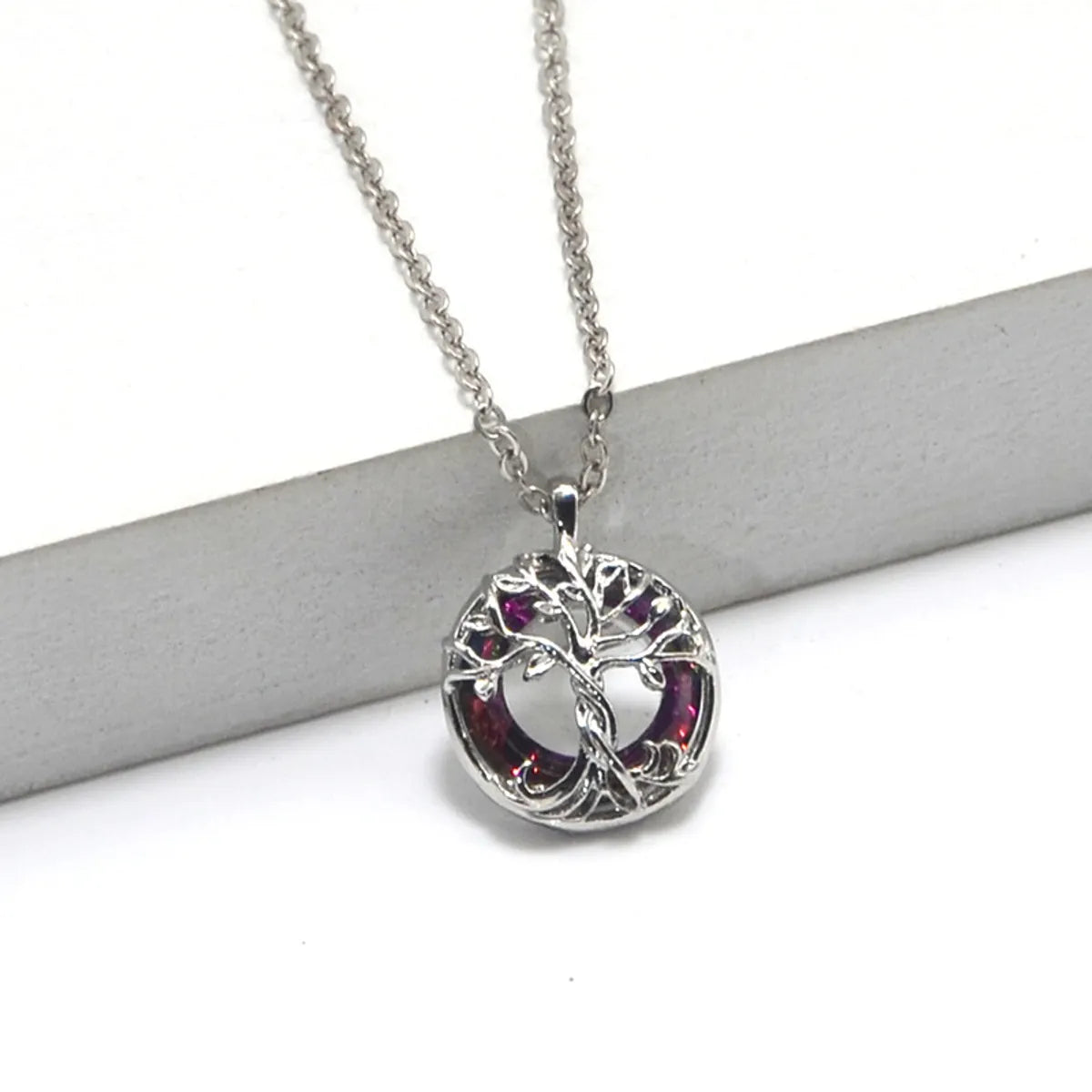 Glam Cute Human Tree Elephant Alloy Hollow Out Unisex Pendant Necklace