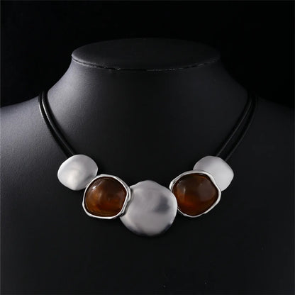 Glam Exaggerated Geometric Alloy Plating Women's Necklace