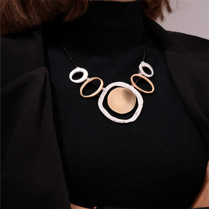 Glam Exaggerated Geometric Alloy Plating Women's Necklace