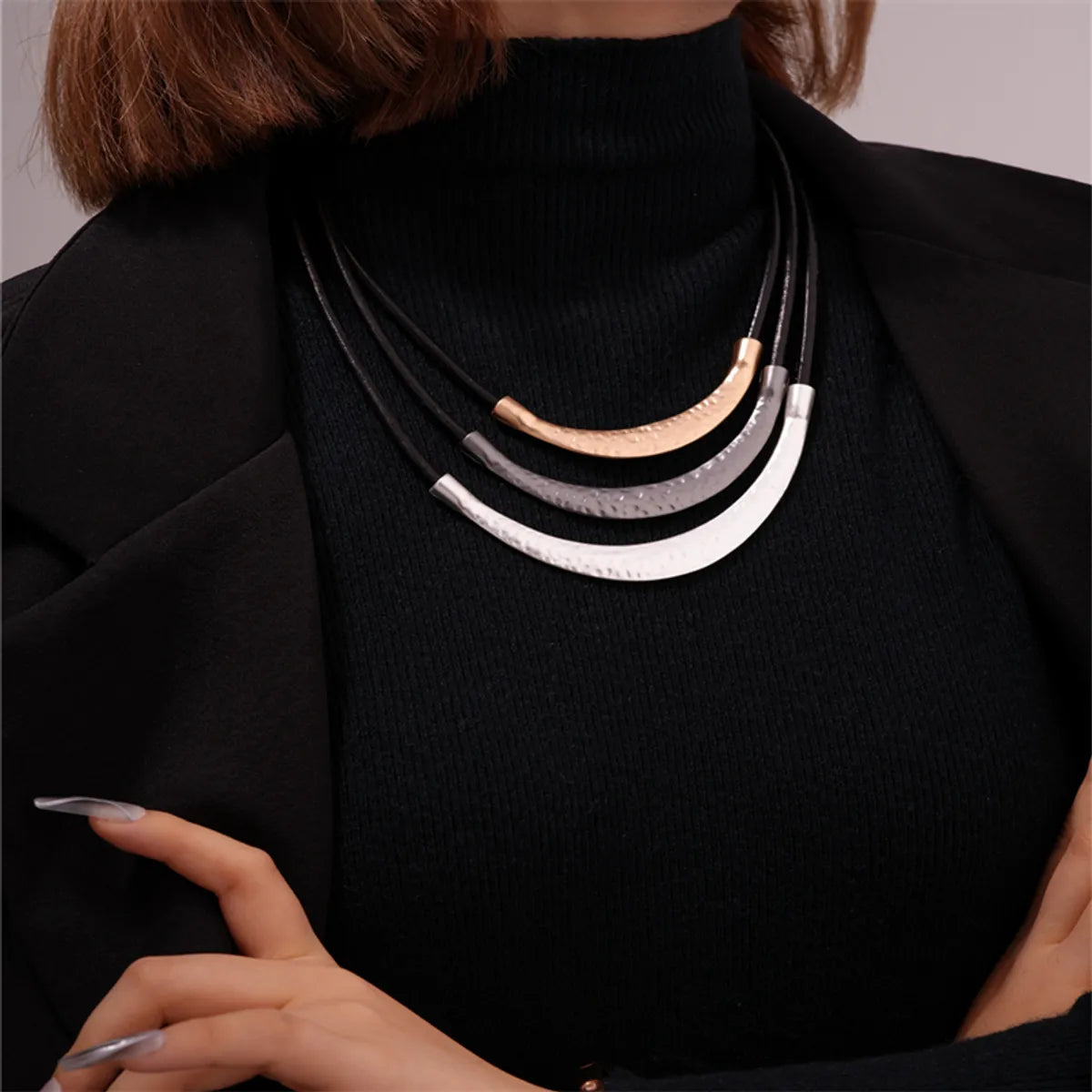 Glam Exaggerated Geometric Alloy Plating Women's Necklace