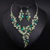 Glam Fashion Flower Artificial Crystal Alloy Inlaid Crystal Artificial Rhinestones Earrings Necklace Jewelry Set