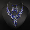 Glam Fashion Flower Artificial Crystal Alloy Inlaid Crystal Artificial Rhinestones Earrings Necklace Jewelry Set