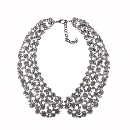 Glam Geometric Alloy Inlay Artificial Pearls Rhinestones Women's Necklace