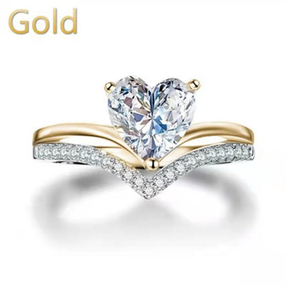 Glam Heart Shape Zircon Alloy Wholesale Rings