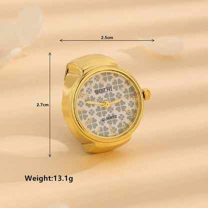 Glam Luxurious Classic Style Plaid Grid Clock Alloy Unisex Rings