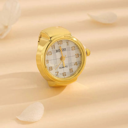 Glam Luxurious Classic Style Plaid Grid Clock Alloy Unisex Rings