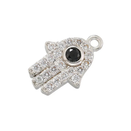 Glam Luxurious Devil'S Eye Palm Copper Plating Inlay Zircon 18k Gold Plated Charms