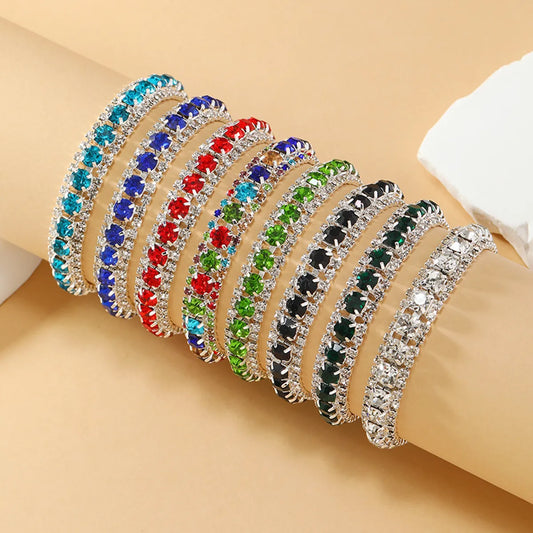 Glam Luxurious Geometric Alloy Inlay Rhinestones Gold Plated Women's Bracelets