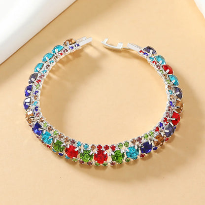 Glam Luxurious Geometric Alloy Inlay Rhinestones Gold Plated Women's Bracelets