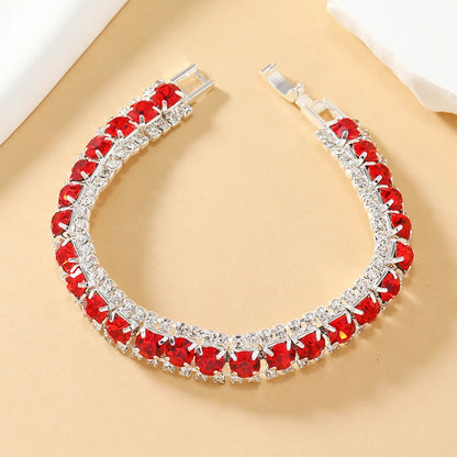 Glam Luxurious Geometric Alloy Inlay Rhinestones Gold Plated Women's Bracelets