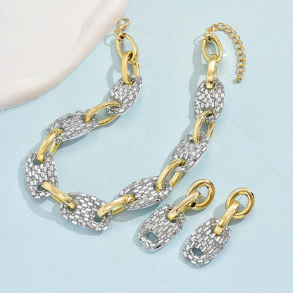 Glam Luxurious Geometric Arylic Plating Gold Plated Silver Plated Women's Earrings Necklace