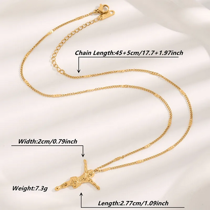 Wholesale Jewelry Glam Luxurious Human 304 Stainless Steel 18K Gold Plated Plating Pendant Necklace