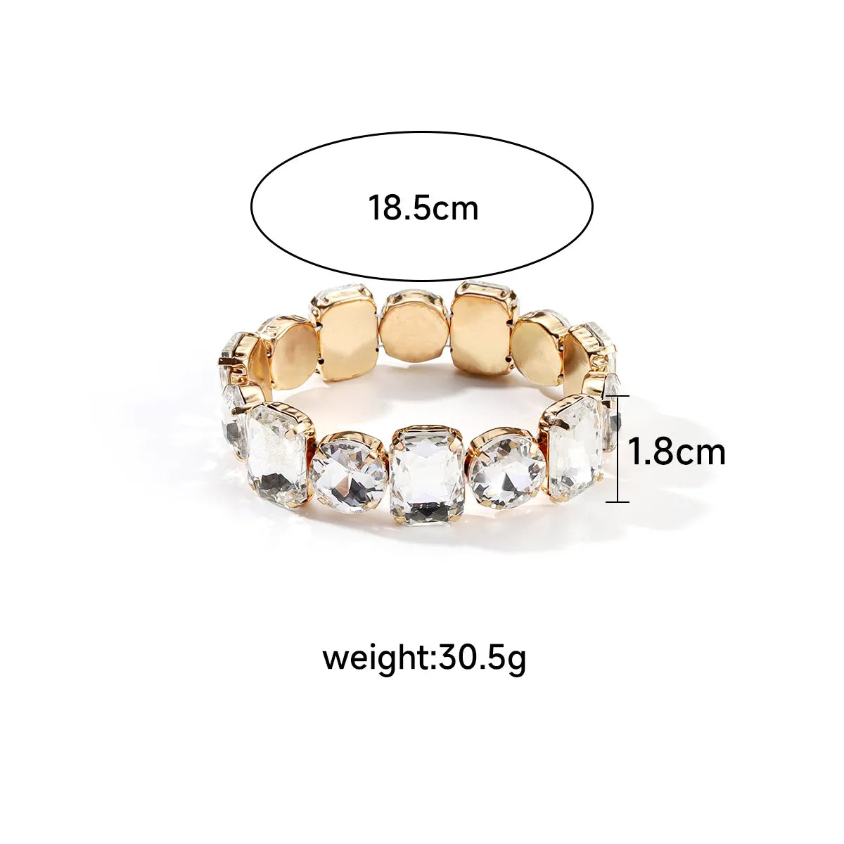 Glam Luxurious Round Square Heart Shape Artificial Crystal Alloy Wholesale Bracelets